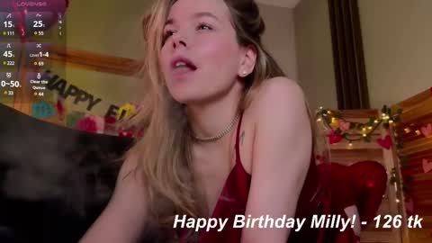 Snapshot of milly_shy chatting on 02-21-25, 08:07 Milly online show from 02-21-25, 08:07