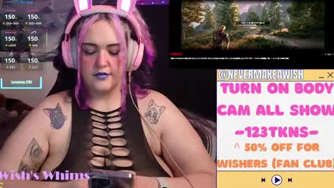 Snapshot of nevermakeawish chatting on 05-21-26, 10:00 Wishs Playground online show from 05-21-26, 10:00