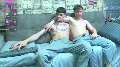 Max tall dark-haired guy with tattoos and Phil blond-haired online show from 06-02-26, 01:18