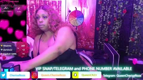 Snapshot of queencroze chatting on 02-27-25, 05:45 Queen Cherise Roze online show from 02-27-25, 05:45