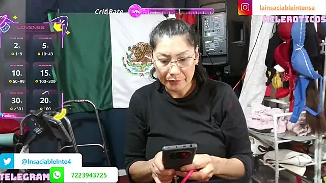Snapshot of LaInsaciableIntensa chatting on 06-15-26, 12:57 LaInsaciableIntensa online show from 06-15-26, 12:57
